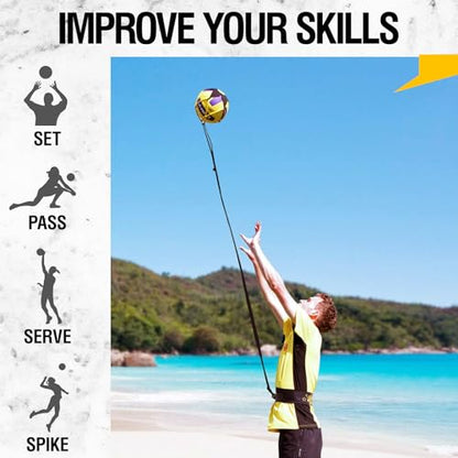 Solo Volleyball Training Equipment Aid, Improve Serving, Setting & Spiking Skills, for Beginners and Pro