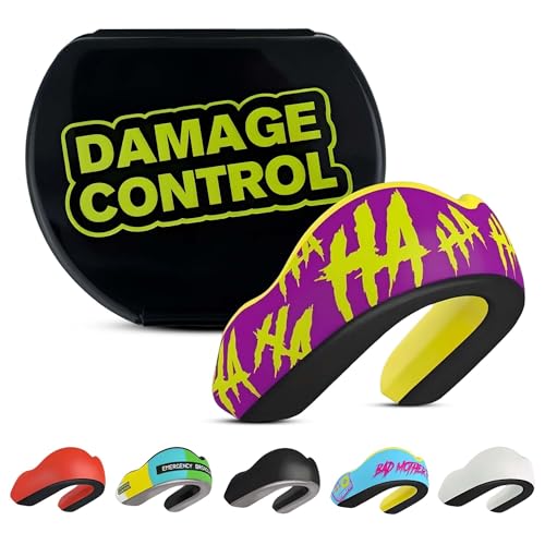 DAMAGE CONTROL Extreme Impact Mouth Guard – Sports Mouthguard for Boxing, MMA, BJJ, Hockey, Rugby, Lacrosse, & More – Mouthpiece for Teeth & Jaw Protection, for Youth & Adults (Adult, Hahaha) - color: Hahaha, size: Adult
