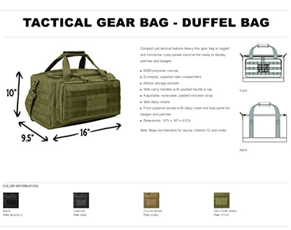 Tactical Gear bag Heavy Duty Duffel Gym bag/Tactical Backpack Custom Embroidered with your own text (Olive Drab Green) - color: Olive Drab Green