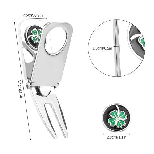 BOXOB Golf Cigar Clip, 3 in 1 Multi-Function Removable Replacement Magnetic Ball Marker Tool Metal Zinc Alloy Golf Cart Holder Divot Repair Tool for Man