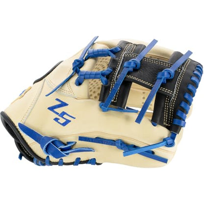 SSK Z5 Craftsman Infield Baseball Glove – 11.25” - 11.5” - 11.75” - 12” – Right & Left Hand Throw - color: Camel/Black/Royal, size: 11.5" - Right Hand Throw