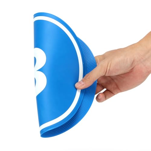 10PCS Anti-Slip Spot Markers Floor Spots,9 Inch Poly Spot Markers with Bag,Round Flat Floor Markers with Football,Basketball Training, Sport Activities and Exercise