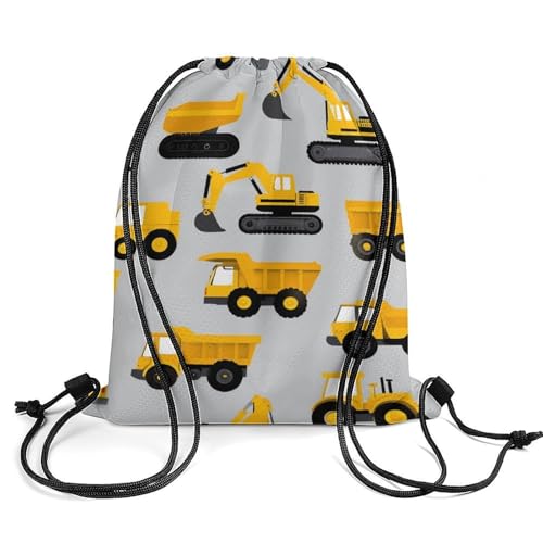 Beam Backpack Large Capacity Drawstring Sack Waterproof Sackpack for Basketball Volleyball Sports Gear Men Women, Construction Trucks Bags - color: Picture (747)