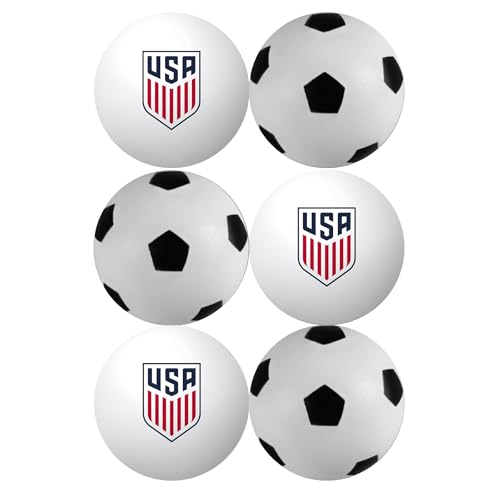 Jacent U.S. Soccer Table Tennis Balls: Official Licensed Product, 6 Count, 40mm Ping Pong Balls w/Logo and Soccer Ball Designs, Recreation Quality for Practice and Pong Play