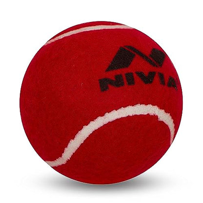 Nivia Heavy Tennis Ball Cricket Ball (Pack of 12) - color: Red