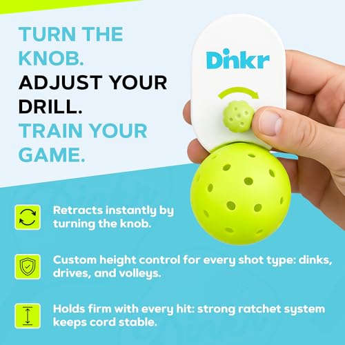 Dink’r Pickleball Trainer – Fun & Easy Way to Play Anytime, Anywhere | Practice at Home | Great Gift for Beginners, Families & Pickleball Fans | No Partner Needed, Under the Cost of One Court Rental - color: NEW: 3-Ball Easy-Adjust Trainer