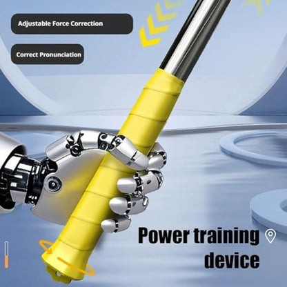 Badminton Power Trainer with Magnetic Resistance, 11.8" Swing Trainer Sound Feedback for Smash Technique, Real Racket Handle Feel for Wrist Arm Strength Training Fitness Professional Players - color: Yellow