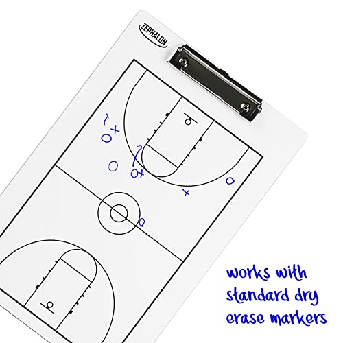 Dry Erase Basketball Clipboard for Coaches Double Sided Board, Sports Coaching (Large 14.5 x 9.5)