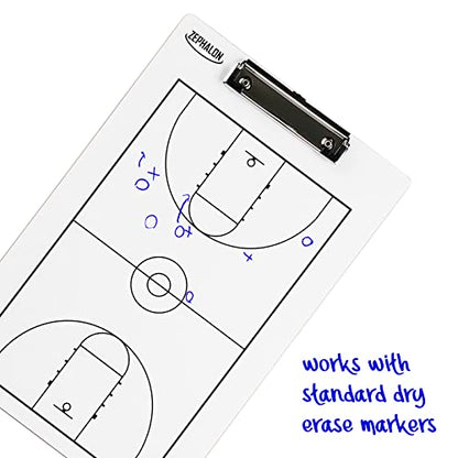 Dry Erase Basketball Clipboard for Coaches Double Sided Board, Sports Coaching (Large 14.5 x 9.5)