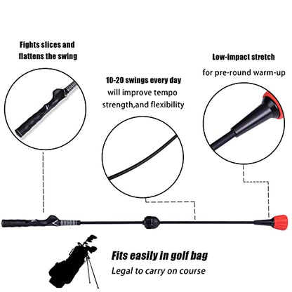 PGM Golf Swing Trainer Aid -2.0 Golf Swing Training Aid Golf Practice Warm-Up Stick for Strength Flexibility and Tempo Training -Suit for Practice Chipping Hitting Golf Accessories