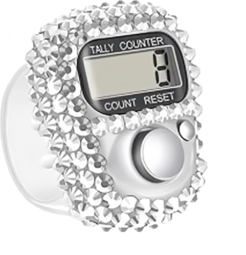 Electronic Finger Tally Counter Clicker Counter,Portable Digital Display Tally Counter,Convenient Resettable Mini Lap Counter for Golf Goods Counting Accessories,Track and Field Lap Counters - color: Silver