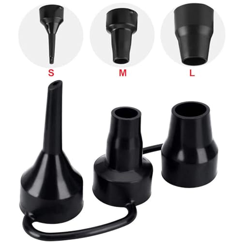 5Pcs Black Replacement Nozzles Electric Air Pump, 3 Sizes Plastic Nozzles Head for Air Bed, Inflatable Pool Sofa Swimming Ring, Mattress, Camping Cushions, Toy, Balloons, Yoga Balls