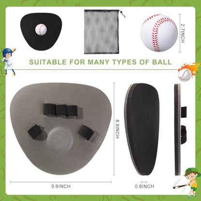 Leyndo 8 Pcs Baseball Training Glove Foam Fielding Trainer Pancake Glove with Foam Baseballs Practice Baseballs for Quick Hands Batting Infield Training Practice Two Hands - color: Black
