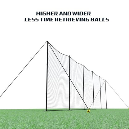 MR Ball Stop Net System, Movable Heavy Duty Backstop Net, 2 in 1 Multi-Sport Stop Netting, Ball Barrier Sports Practice Barrier Net for Professional, College and Grade School Training - size: 50 Ft