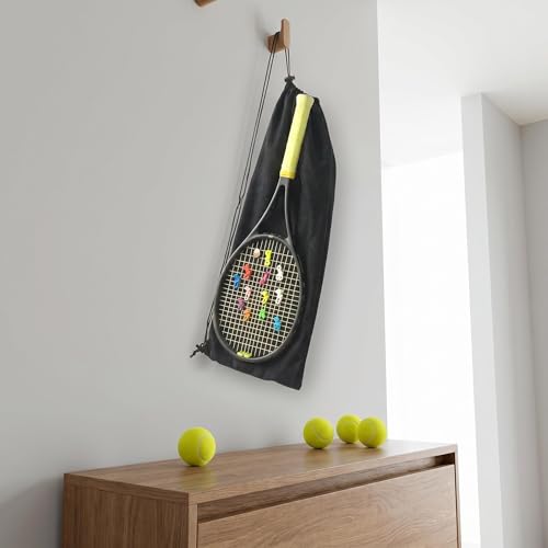 34×80cm Tennis Racket Cover Bag, Soft Velvet Tennis Racket Drawstring Bag, Black Anti-Scratch Tennis Racket Storage Pouch for Daily Sports, Training, Tournament Travel Protection