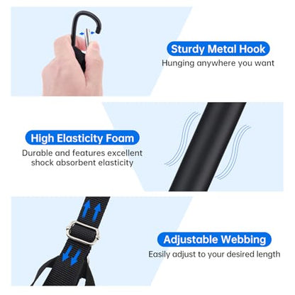 Volleyball Spike Trainer – Removable Solo Spike Practice Kit with Adjustable Handle and Metal Hook, Hitting Trainer for Beginners to Learn Serving and Spiking Skills, Home Backyard Training