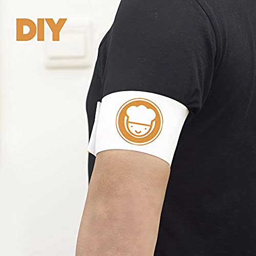 11 Pcs White Armbands Soccer Football Rugy Captain Armbands Mourning Armband for Multipurpose Use,DIY,Restaurant,Team Sport,Hospital,School