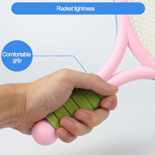 Kids Tennis Racket Set Plastic Toddlers Badminton Racquet with Badminton Ball Tennis Ball