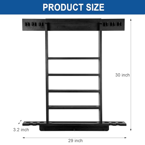 Large Pool Stick Holder Wall Mount, Billiards Pool Cue Rack Ping Pong Paddle Holder, Dart Holder 3-IN-1, Wood Pool Cue Holder Pool Table Accessories Equipment Organizer for Game Room Men Cave- Black - size: Large