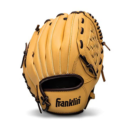 Franklin Sports Field Master Baseball + Softball Glove - Field Master Adult + Youth Baseball + Softball Mitt - Men's + Women's Gloves - Right Hand Throw - color: Camel, style: 10.5" - Basket Web