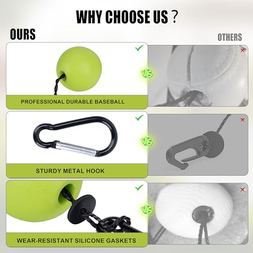 Hikeen Baseball Batting Trainer,Hitting Practice Equipment with 20m Rope,Outdoor Level Rebound Swing Trainer for All Age