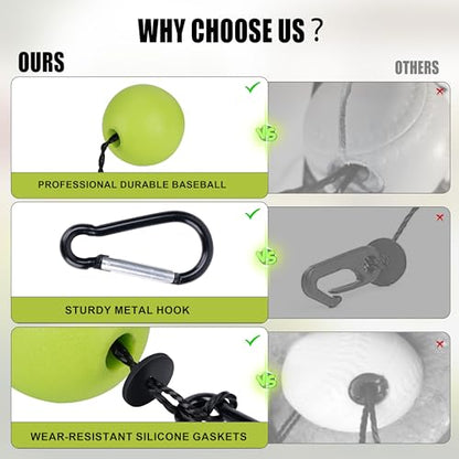 Hikeen Baseball Batting Trainer,Hitting Practice Equipment with 20m Rope,Outdoor Level Rebound Swing Trainer for All Age