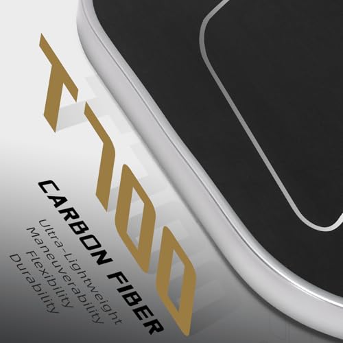 Raw Carbon Fiber Pickleball Paddles | T700 Pickleball Paddles with 16mm Polymer Honeycomb Core & Overgrips| Premium Pickle Ball Racket Enhanced Control & Spin & Power| USAPA Approved