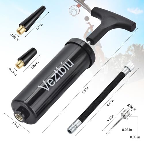 2 Sets Hand Pump for Balls, Ball Pump with Needles - Air Pump for Basketball Soccer Football Volleyball, Includes 6 Needles for Sports Balls, Yoga Exercise Ball Inflation Kit, Portable Manual Inflator