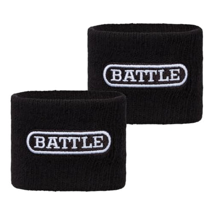 Battle Sports Thick 2.5" Football Armbands- Wrist Bands for Football, High-Performance Bands with Ultra-Soft Material to Wick Away Sweat and Keep Hands Dry- Includes 2 Wrist Bands - color: Black