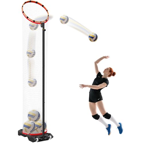 Volleyball Setter Trainer Net Setting Training Equipment，with Mobile Pulleys, Adjustable Height/Angle,Can Be Filled with Water，Indoor and Outdoor Volleyball Serve, Dunk and Set Practice Net