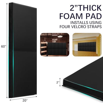 60"/72" High Gym Wall Padding 2"/4" Thick Foam Basketball Court Wall Mount Protector for Garage Taekwondo Babyroom - Durable Waterproof Anti-Cushion