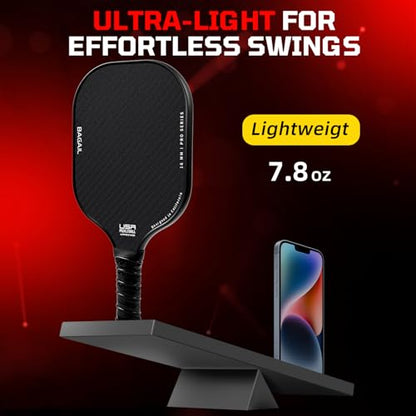 BAGAIL Badminton Net, Height Adjustable Kids Volleyball Net＋BAGAIL Pickleball Paddles, USAPA Approved Surface Pickleball Set, Lightweight Pickle Ball Rackets with 4 Balls, 1 Bag Black Save 20%