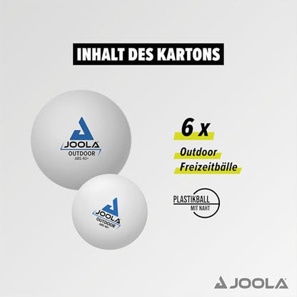 JOOLA Outdoor Table Tennis Balls - 6 Pack of 40mm Regulation Size Ping Pong Balls for Training and Recreational Play - Fun as a Cat Toy - Indoor and Outdoor Compatible- White