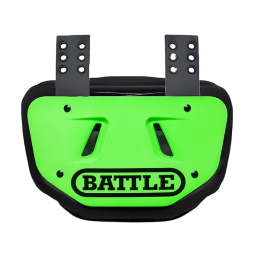 Battle Sports Football Back Plate – Hard Shell Lower Back Protector with Contoured Foam for High-Impact Protection for Youth, Kids and Adults - color: Neon Green, size: Adult