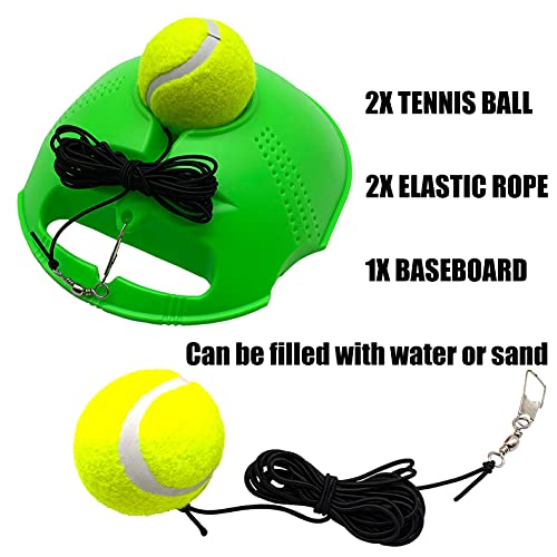 Tennis Trainer Rebound Baseboard Self Training Equipment Rebounder with 2 String Tennis Balls