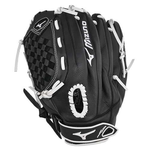Mizuno Prospect Select Fastpitch Softball Glove Series | Full Grain Leather | Female Specific Patterns | Buttersoft Palm Liner - color: Tartan Flex Web - Black/White