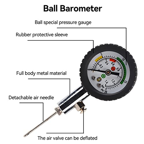 Cyrank Portable Ball Pressure Gauge for Basketball, Soccer Ball