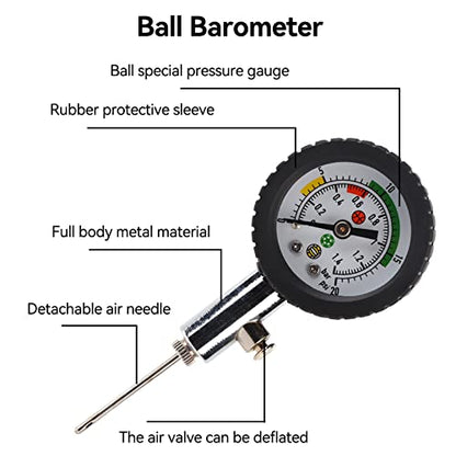 Cyrank Portable Ball Pressure Gauge for Basketball, Soccer Ball