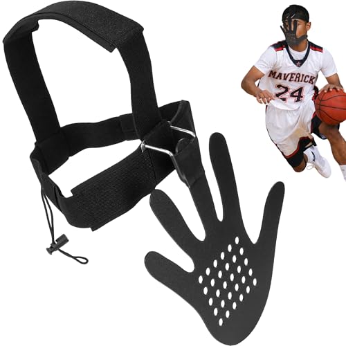 Hand in Your Face Basketball Mask Masque Headgear Blocking Guards Defensive Training 3D with Adjustable Strap Equipment Eye-Blocking Shooting Dribble Shooter Jump Shot for Men and Women (Black)
