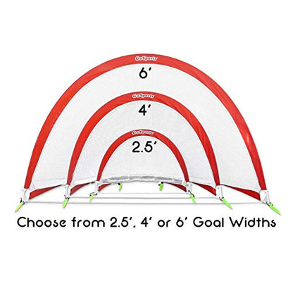 GoSports Portable Pop-Up Soccer Goals for Backyard - Kids & Adults - Set of Two Nets with Agility Training Cones and Carrying Case - size: 6 ft Round