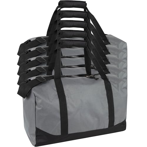 24 Pack Bulk Duffle Bags Wholesale by the Case for Homeless, Sports Teams, and Duffle Bags for Foster Kids (All Grey Pack) - color: All Grey Pack
