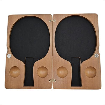 Butterfly Kibako Wooden Case – Rustic Wooden Case with Padded Racket Insert, Metal Hinges, and Magnetic Closure for Protection | Holds One Table Tennis Paddle and Two Balls