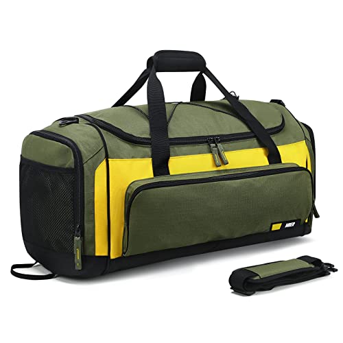 MIER Large Gym Bag for Men Sports Duffle Bag with Shoe Compartment 60L Lightweight Duffel Bags for Workout Fitness Travel - color: Green
