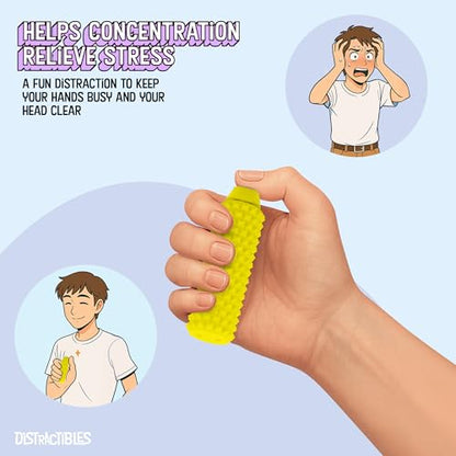 Distractibles Spike Roller Clicker, Tactile Pain Stim Fidget with Clicker Switch, Pain Stimulation Roller with Lanyard (Yellow) - color: Yellow