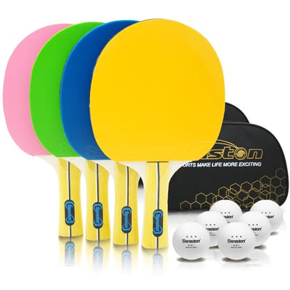 Senston Ping Pong Paddles- Fashionable Ping Pong Paddles Set of 4,Perfect for Family and Friends | The Best Table Tennis Paddles!