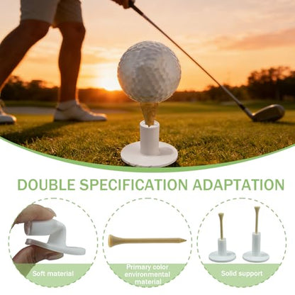 12 Pack Rubber Golf Tees for Mats, 2-Height Cross Base Non-Slip Design Practice Tees for Indoor Outdoor Driving Range and Simulator, for Golf Enthusiasts Home Practice and Training Aids