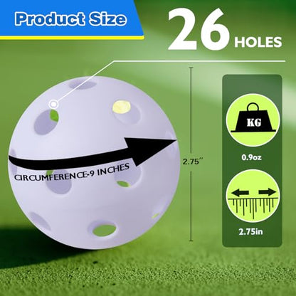 GSE Games & Sports Expert Practice Baseballs, Plastic Baseballs Training, Hollow Airflow Softballs for Pitching, Batting, Catching for All Skill Levels (Several Styles Available) - color: White, style: 240-PACK