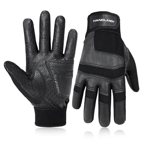 Baseball Batting Gloves - Durable Grip, Breathable Softball Batting Gloves for Adults Youth Kids - Gift for Players - color: Black, size: Adult X-Large
