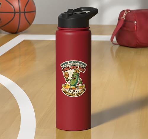 Third-Shot Drop Ironic Pickleball Hobby Player Stainless Steel Insulated Water Bottle - color: Red