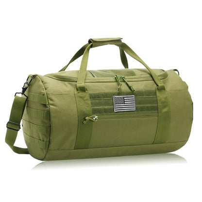 DBTAC 40L Tactical Gym Bag for Men | Military Heavy Duty Duffle Bag with Adjustable Strap for Gym Workout Fitness, Basketball Soccer Sport Training & Weekend Travel, Green